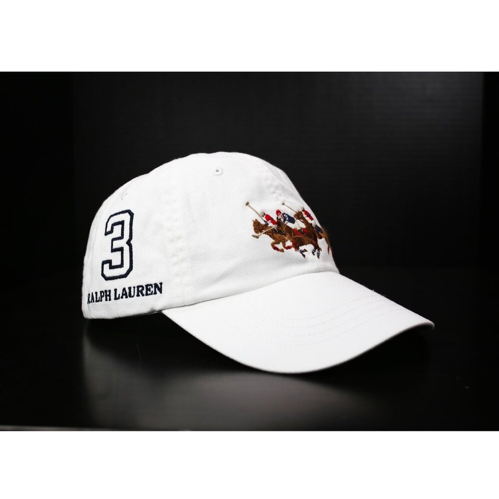 NWT Polo Ralph Lauren Color Triple Pony & #3 Patch Golf Cap with Leather Strap
